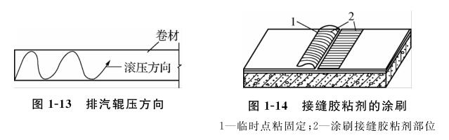 防水卷材施工排气辊压方向，防水卷材施工接缝胶粘剂的涂刷