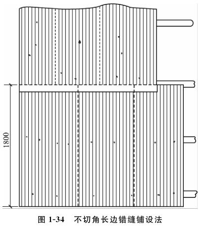 不切角长边错缝铺设法